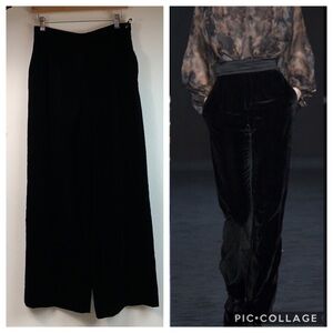 Armani couture velvet high waist wide leg trousers